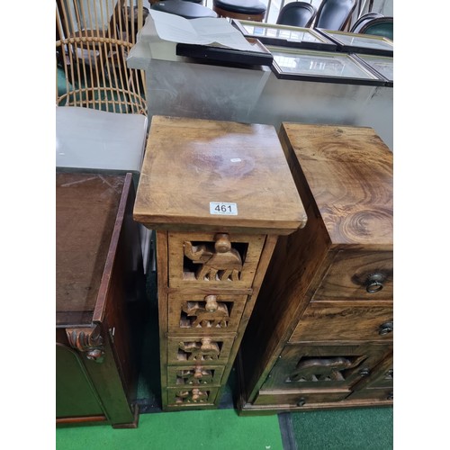 460 - Good quality solid Indian rosewood stepped chest with 2 drawers to the top 2 doors and three drawers... 