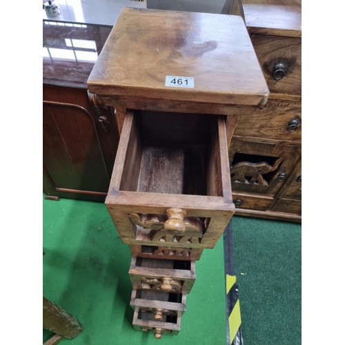 460 - Good quality solid Indian rosewood stepped chest with 2 drawers to the top 2 doors and three drawers... 