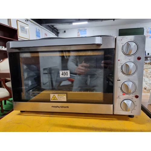 490 - Morphy Richards mini convection oven with double hob in very clean condition inc hobs looks to have ... 