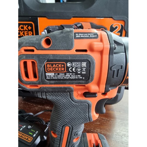 20B - Black and Decker Drill as new with 18v battery in hard case. Drill has a Hammer Drill option.