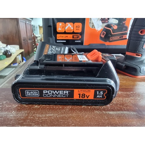 20B - Black and Decker Drill as new with 18v battery in hard case. Drill has a Hammer Drill option.