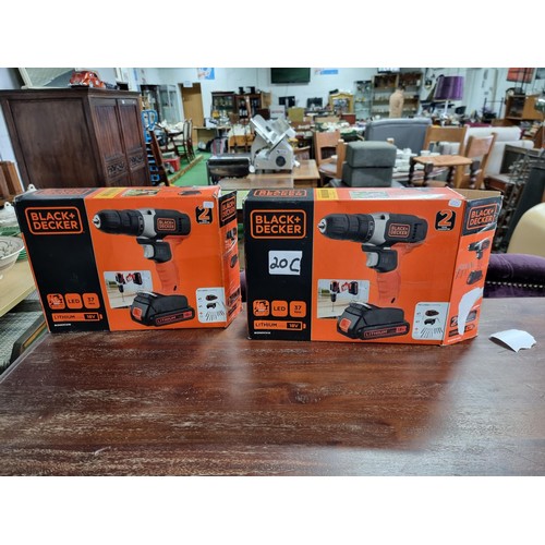 20C - 2x Black and Decker drills comes along with 18v batteries, both are boxed as new.