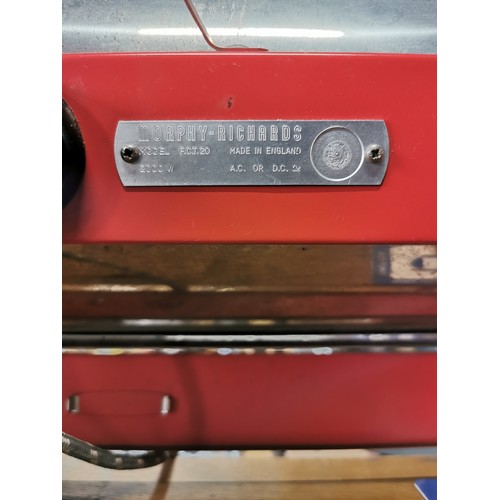 2 - Vintage retro Morphy Richards two bar electric heater in red, classic design in great condition.