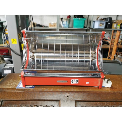 2 - Vintage retro Morphy Richards two bar electric heater in red, classic design in great condition.