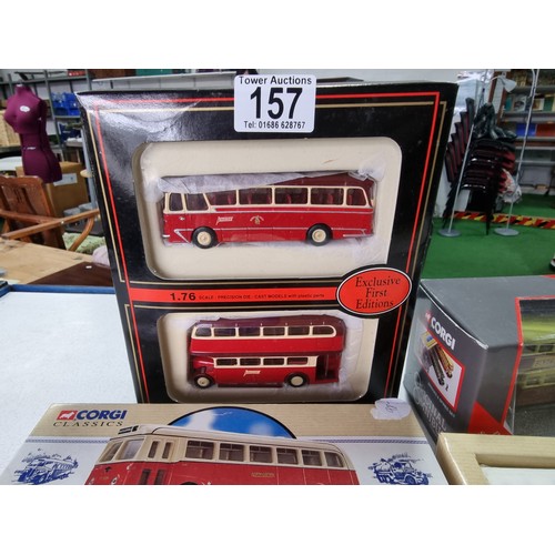 157 - 3 boxed as new diecast vehicle sets including Corgi classics ltd edition, Leyland tiger cub bus, a 2... 