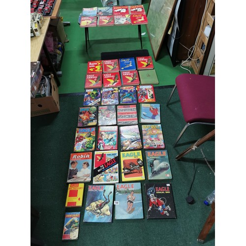 132 - Large collection of annuals inc Eagle, Swift, Girl, Dan Dare etc all in good condition covering from... 