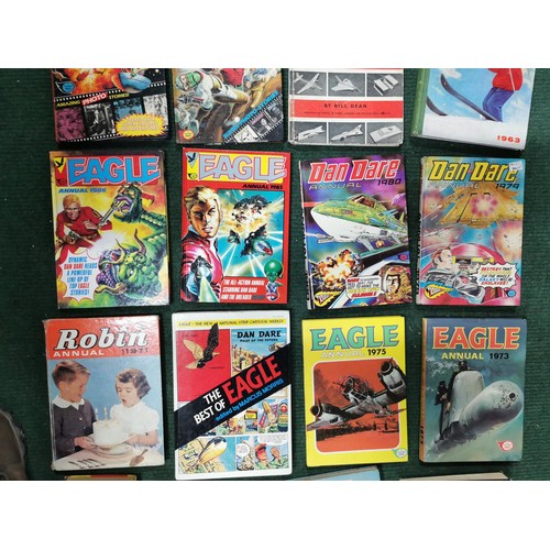 132 - Large collection of annuals inc Eagle, Swift, Girl, Dan Dare etc all in good condition covering from... 