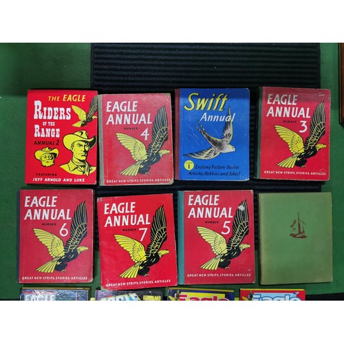 132 - Large collection of annuals inc Eagle, Swift, Girl, Dan Dare etc all in good condition covering from... 