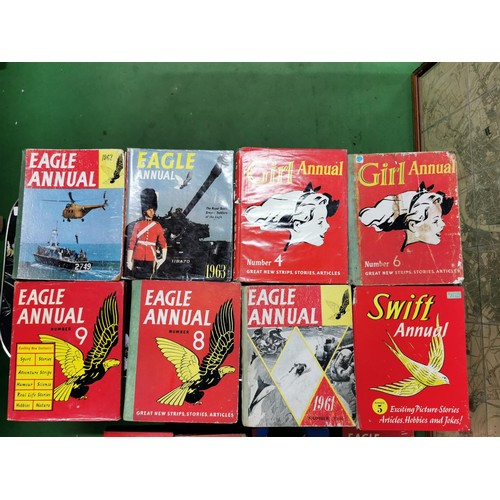 132 - Large collection of annuals inc Eagle, Swift, Girl, Dan Dare etc all in good condition covering from... 