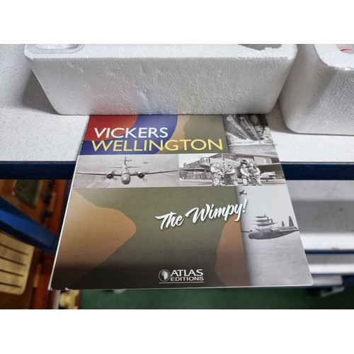 175 - 2 x boxed as new diecast aeroplanes with display stands by atlas edition for Vickers Wellington, RF/... 