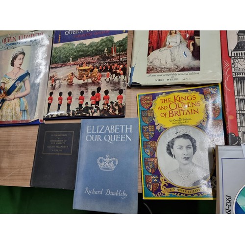 238 - A large collection of Royal memorabilia books including coronation books for King George V, Edward V... 