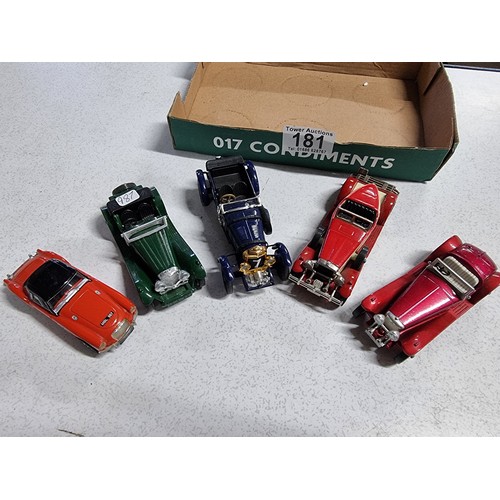 181 - A quantity of 5 x vintage diecast vehicles 4 by matchbox mostly from the 70's along with a vintage c... 