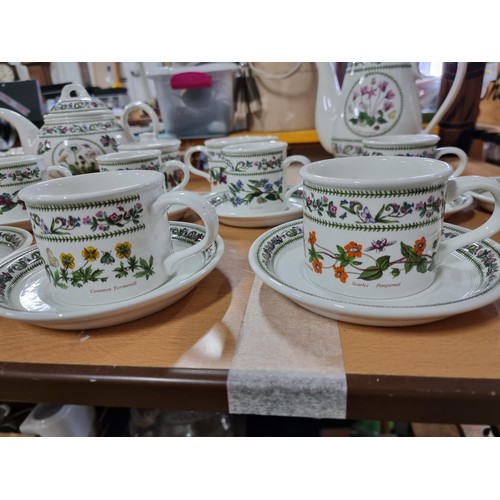 195 - A 28 piece Port Meirion variations pattern coffee and tea set to include coffee pot, teapot, sugar b... 