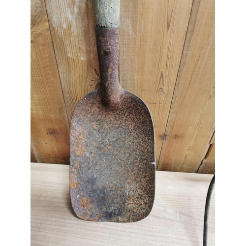 1 - 2x vintage tools, inc a hay fork and a long handled peat shovel all in good order longest piece meas... 