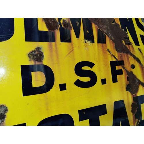 4 - Vintage large 1930's Colman's D.S.F Mustard enamel sign, shows signs of wear but still readable 'Col... 