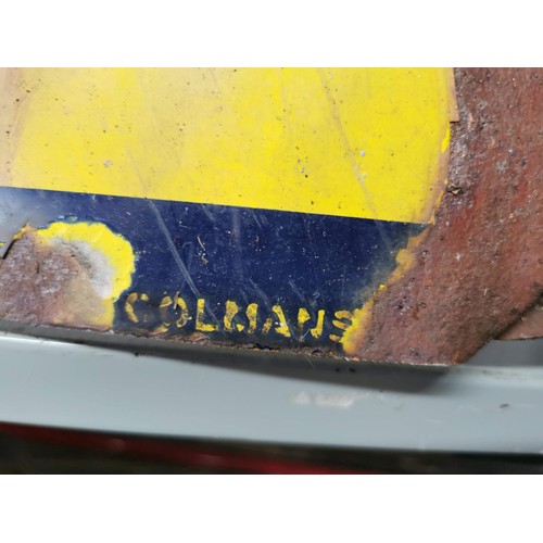 4 - Vintage large 1930's Colman's D.S.F Mustard enamel sign, shows signs of wear but still readable 'Col... 