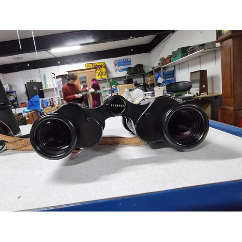 219 - 3 pairs of binoculars including a good quality pair of Carl Zeiss Jena 8x30w binoculars, a pair of P... 