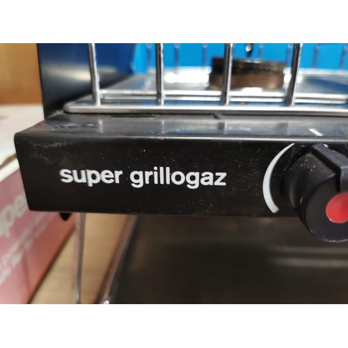 25 - Super grillogaz camping stove boxed in good order with instruction manual and gas tube