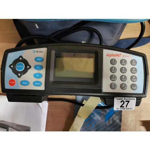 27 - 3x Cased complete Metrel Instaltest multi-function tester , along with a Cased Metrel Alfa PAT MI214... 