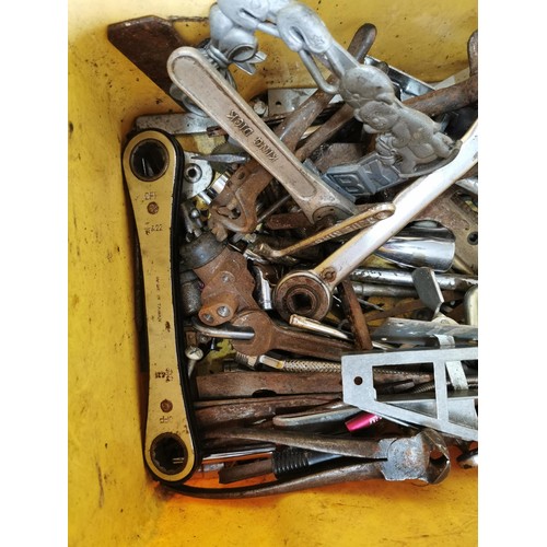 29 - Box containing a quantity of tools inc staple pullers, sprayers, grease guns along with a vintage Ja... 