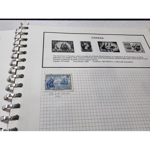 224 - A new world stamp album containing a large quantity of stamps from around the world along with an em... 