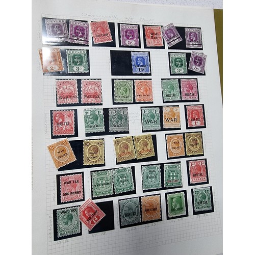 224 - A new world stamp album containing a large quantity of stamps from around the world along with an em... 