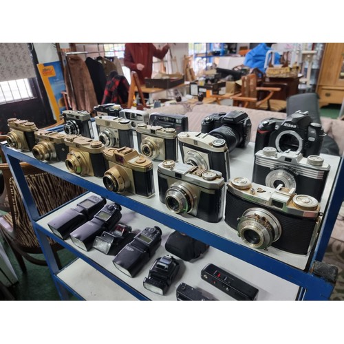 227 - A large collection of 16 x various vintage cameras with various makers which includes 2 modern camer... 