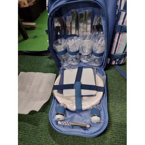 241 - A brand new Eurohike picnic backpack for 4 people complete with contents, bottle cooler and picnic b... 