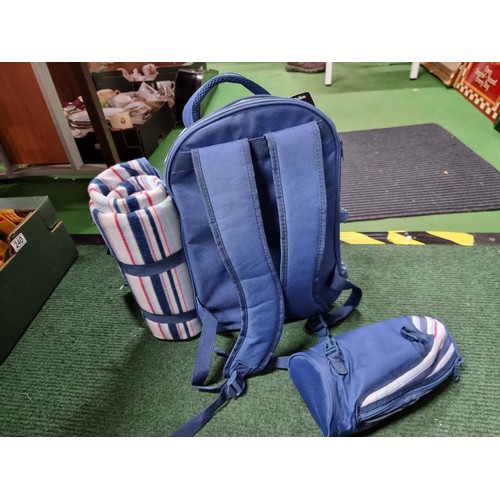 241 - A brand new Eurohike picnic backpack for 4 people complete with contents, bottle cooler and picnic b... 