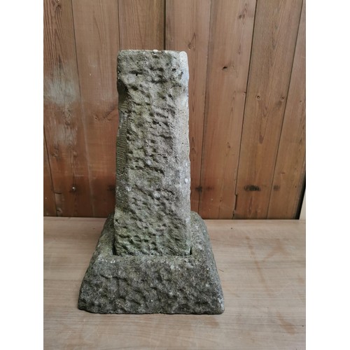 65 - Vintage Stoneware garden ornament of a plinth for a bird bath, base is separate to the plinth, heigh... 