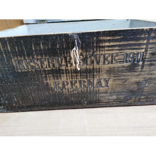 67 - Large vintage storage box with reserve Guvee 1911 Eperny stamped to the front back and sides along w... 