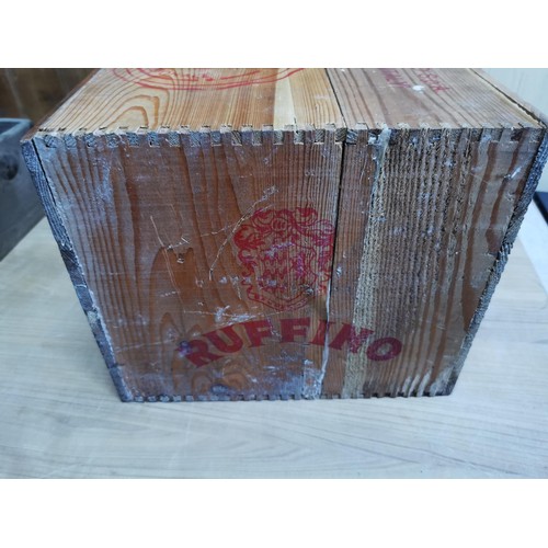 69 - Vintage wine crate stamped Ruffino Chianti Classico along with a small vintage wooden trug all in go... 