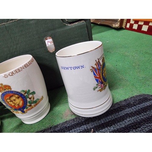 244 - A large collection of Royal vintage commemorative china of mostly mugs including a mug marked for Ne... 