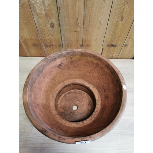 72 - A good quality vintage Large terracotta planter in great condition with a floral embossed decoration... 