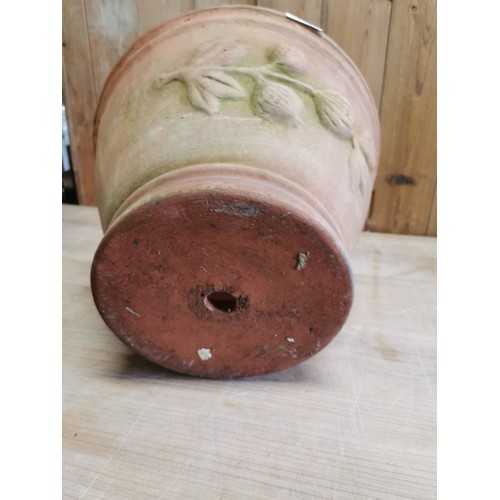 72 - A good quality vintage Large terracotta planter in great condition with a floral embossed decoration... 