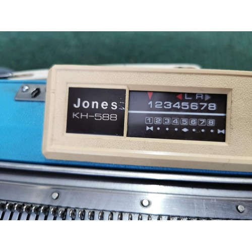 77 - Jones Knitmaster model KH-588 along with stand, magazines, quantity of accessories etc