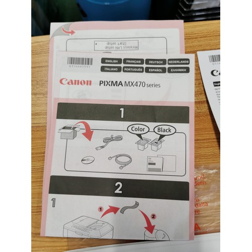 88 - Canon Pixma MX470 Series colour printer and scanner complete with power cable in full working order,... 