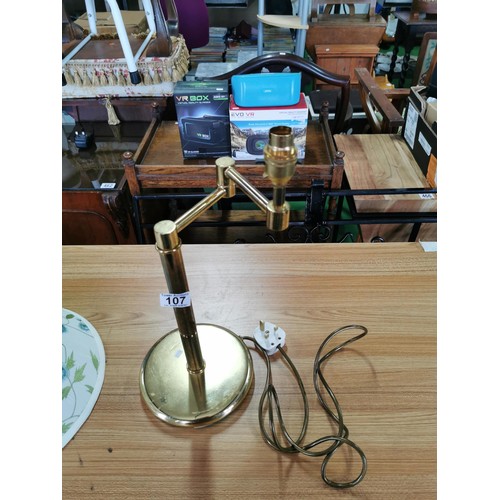 107 - A brass vintage Laura Ashley table lamp extendable arm in good order complete with shade height of 5... 