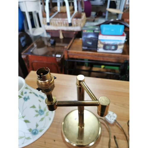 107 - A brass vintage Laura Ashley table lamp extendable arm in good order complete with shade height of 5... 