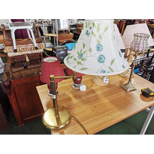 107 - A brass vintage Laura Ashley table lamp extendable arm in good order complete with shade height of 5... 