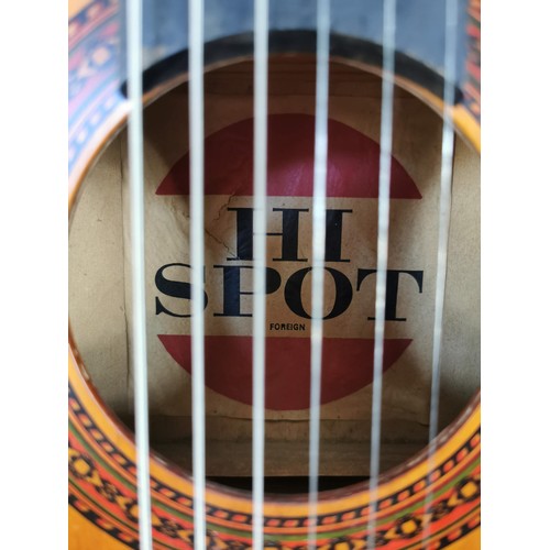 109 - 3/4 size high spot Spanish guitar laminate top all in good order would benifit from a set of nylon s... 