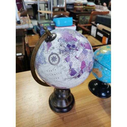 111 - Small quantity of collectables inc 2x terrestrial globes one in a vintage design along with a musica... 