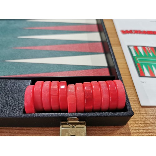 114 - Vintage good quality Backgammon set complete with instructions by Design Philipp box makers for Roya... 