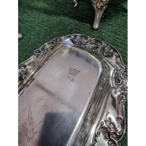 256 - Large collection in 3 boxes of silver plated and pewter items, including plates, box of silver plate... 