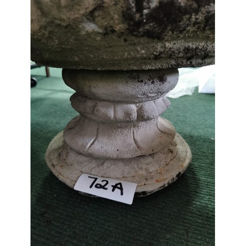 72A - Collection of garden planters inc a stoneware one on a pedestal, an oval floral decorated stoneware ... 