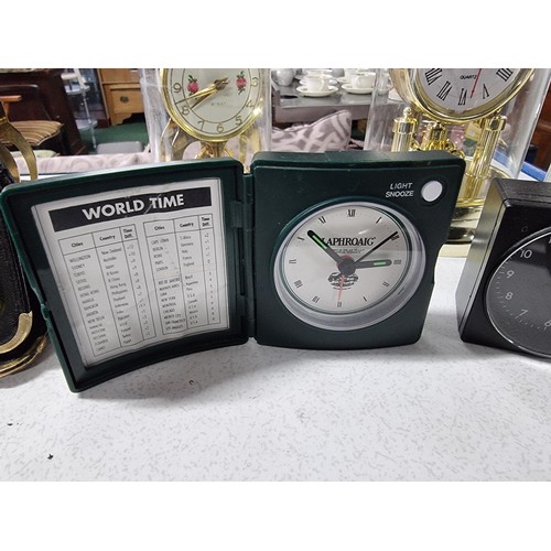 258 - Approx 30  times various desk top clocks including some good Seiko, Laphroaig whisky advertising clo... 