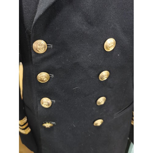 127 - Vintage Royal Navy Lieutenant-Commander uniform by Paisleys inc jacket complete with original navy b... 