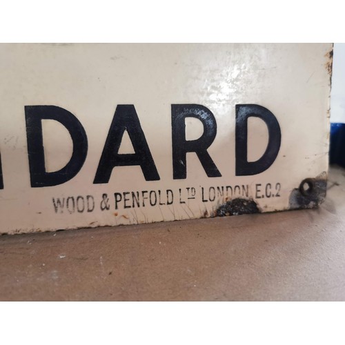 130 - Vintage enamel Spratt's Ovals sign stamped Wood Penfold Ltd, in very good order for age, back also i... 