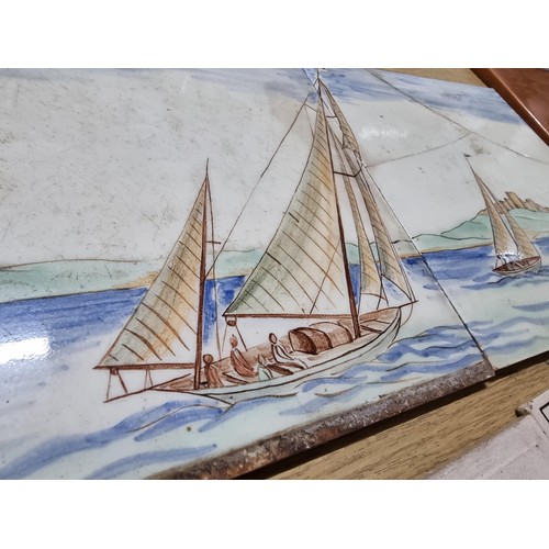 279 - 20 x Antique and vintage collectable ceramic tiles including a rare Italian tile of a boat scene att... 