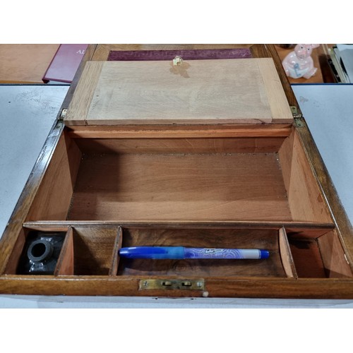 281 - Antique Mahogany writing box in good overall condition,
15cm high, 35cm length, 23cm wide